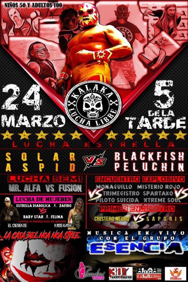 Los eventos de lucha libre que se realizarán del 20 al 26 de marzo.