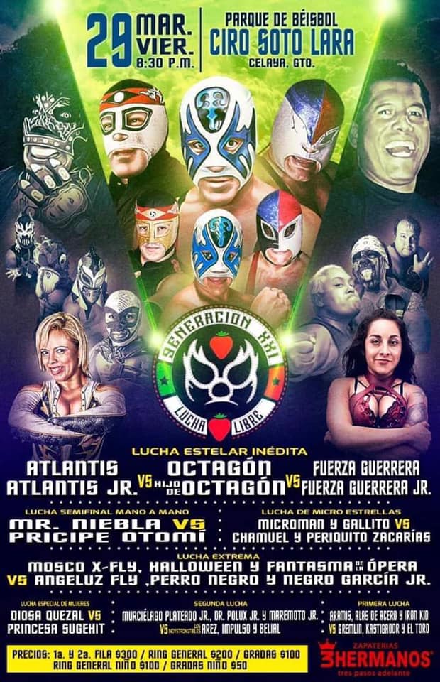 Carteleras de lucha libre del 27 de marzo al 2 de abril.