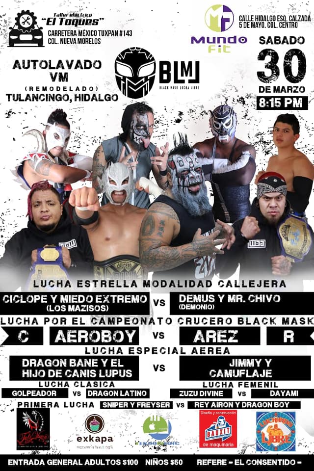 Carteleras de lucha libre del 27 de marzo al 2 de abril.