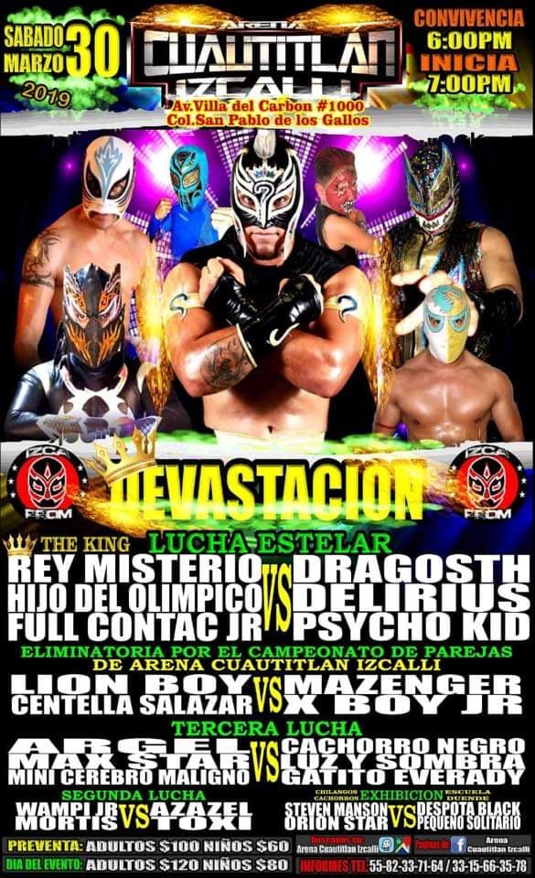 Carteleras de lucha libre del 27 de marzo al 2 de abril.