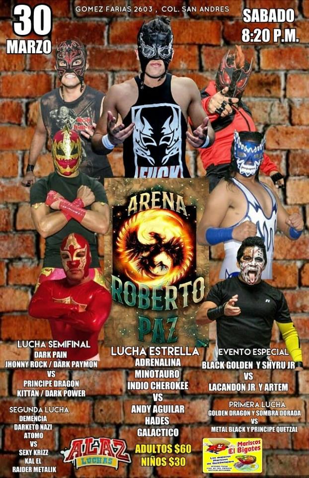 Carteleras de lucha libre del 27 de marzo al 2 de abril.