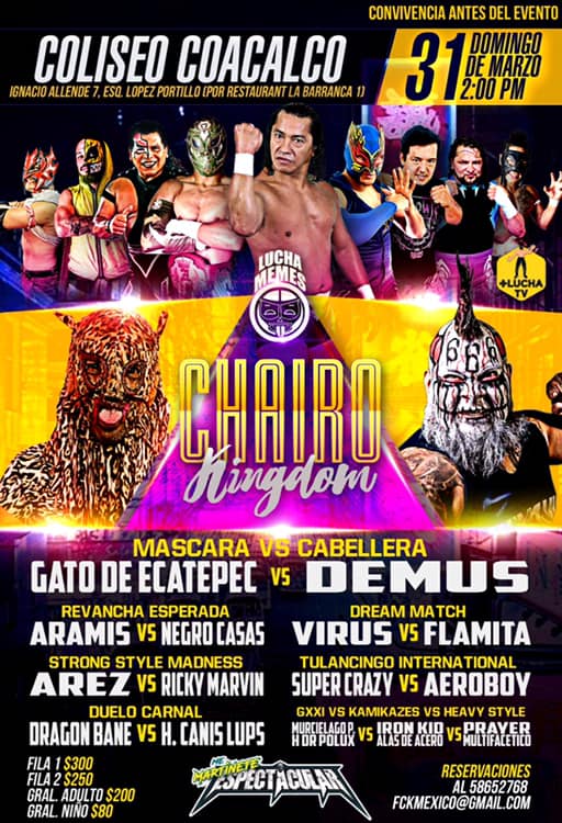 Carteleras de lucha libre del 27 de marzo al 2 de abril.