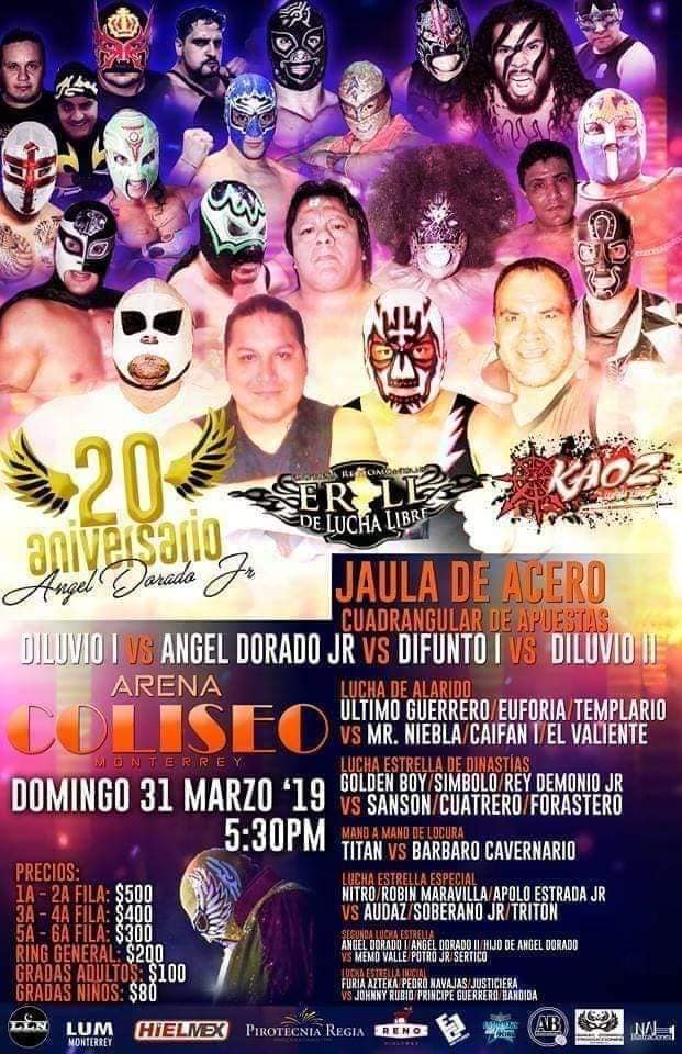 Carteleras de lucha libre del 27 de marzo al 2 de abril.