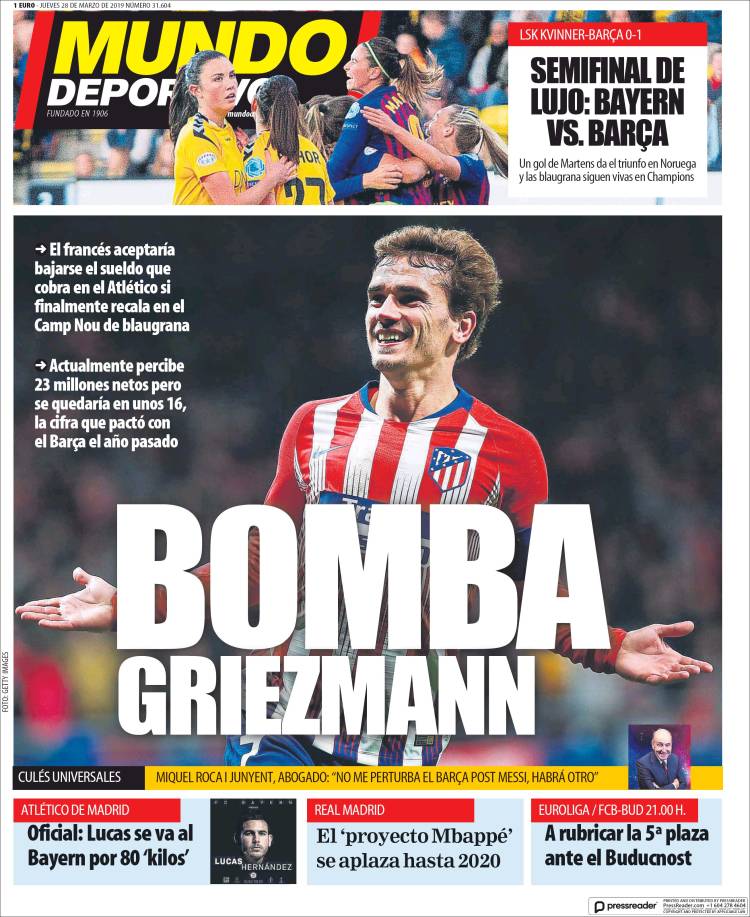 Las portadas más destacadas del mundo deportivo