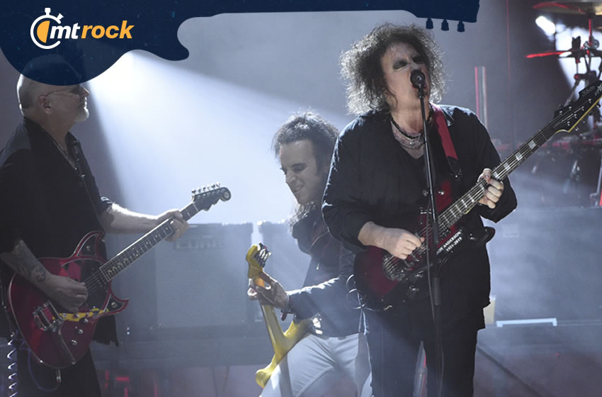 The Cure, en su actuación durante su ingreso al Salón de la Fama del Rock. Foto: AP
