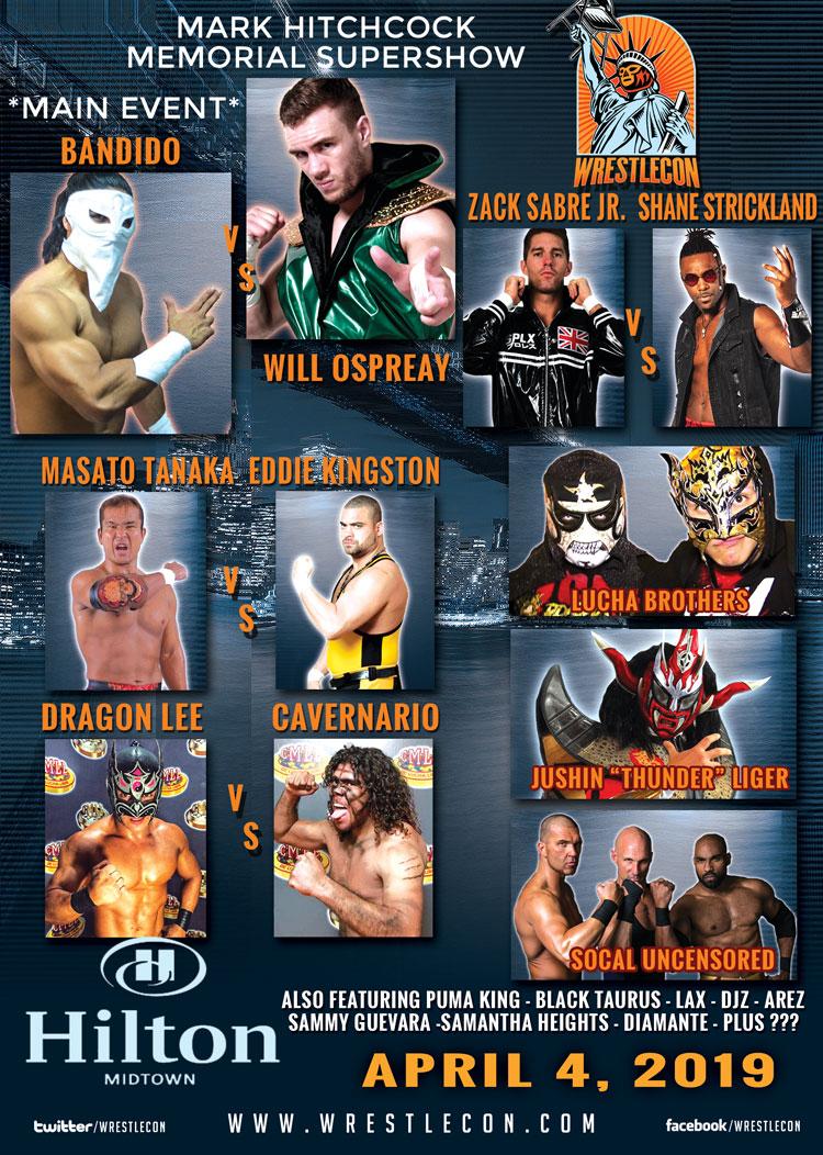Los eventos de lucha libre que se realizarán del 3 al 9 de abril.