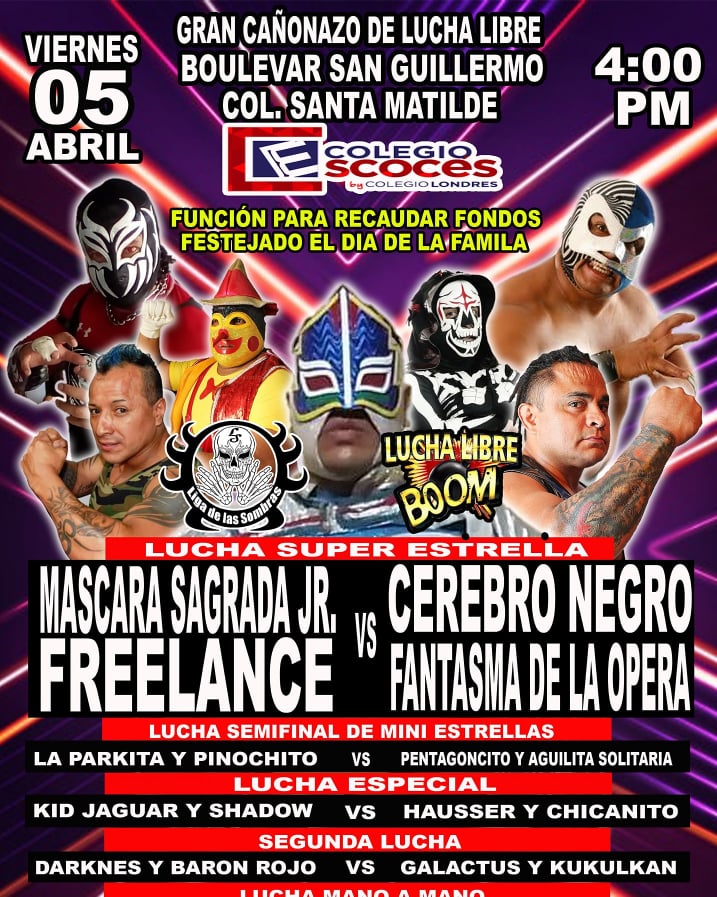 Los eventos de lucha libre que se realizarán del 3 al 9 de abril.