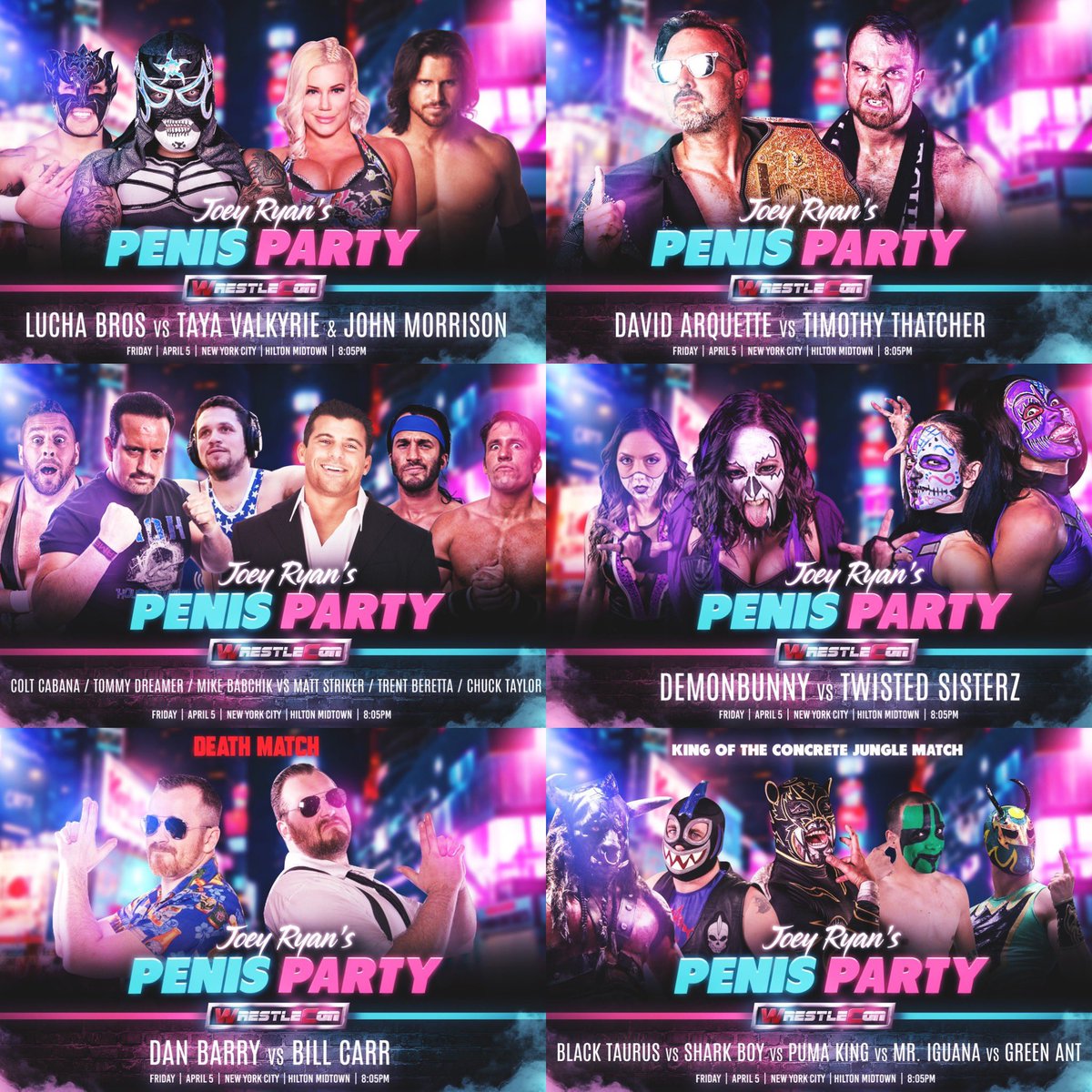 Los eventos de lucha libre que se realizarán del 3 al 9 de abril.