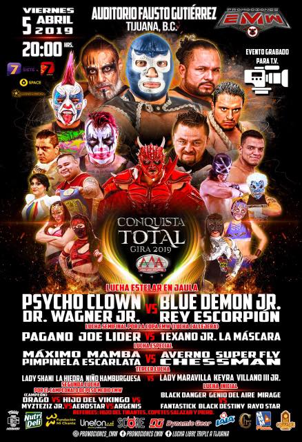 Los eventos de lucha libre que se realizarán del 3 al 9 de abril.