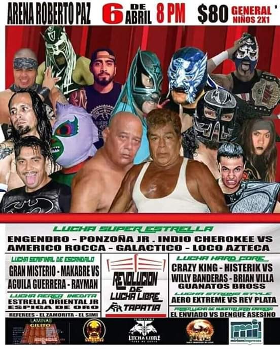 Los eventos de lucha libre que se realizarán del 3 al 9 de abril.