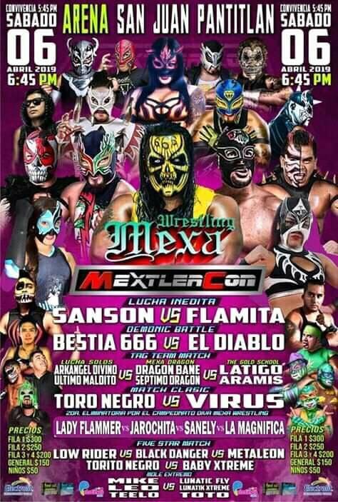 Los eventos de lucha libre que se realizarán del 3 al 9 de abril.