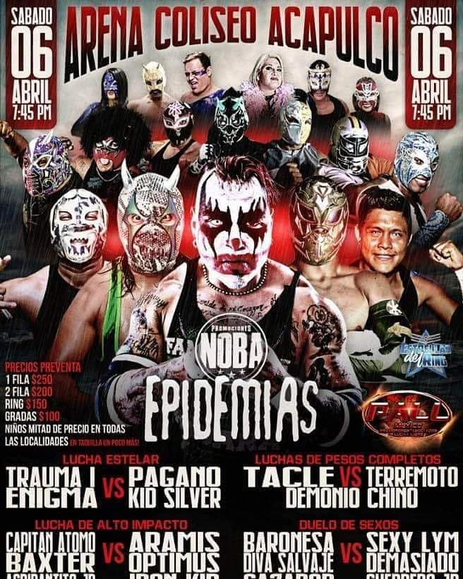 Los eventos de lucha libre que se realizarán del 3 al 9 de abril.
