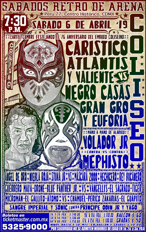 Los eventos de lucha libre que se realizarán del 3 al 9 de abril.