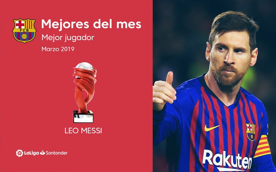 Lionel Messi recibirá el galardón el sábado, durante el Barcelona-Atleti de la Jornada 31. (Foto: @LaLiga)