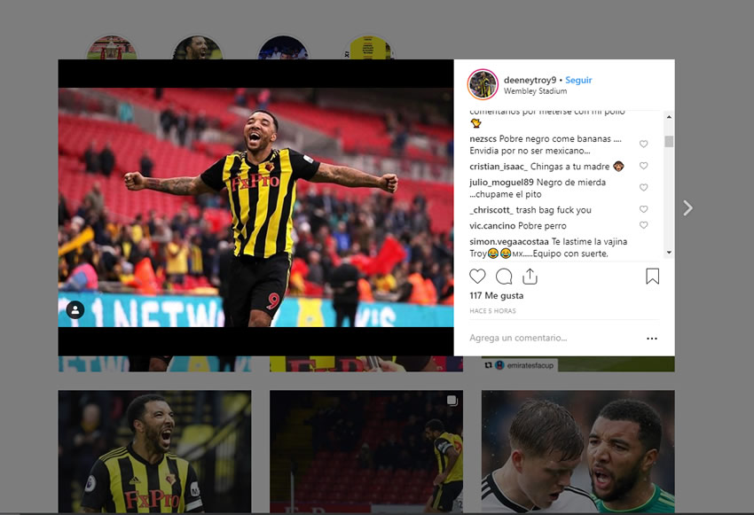 El jugador se burló de Jiménez tras caer en Semis de la FA Cup. (Foto: @deeneytroy9)