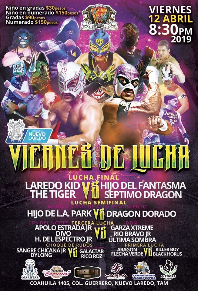 Carteleras de lucha libre del 10 al 16 de abril