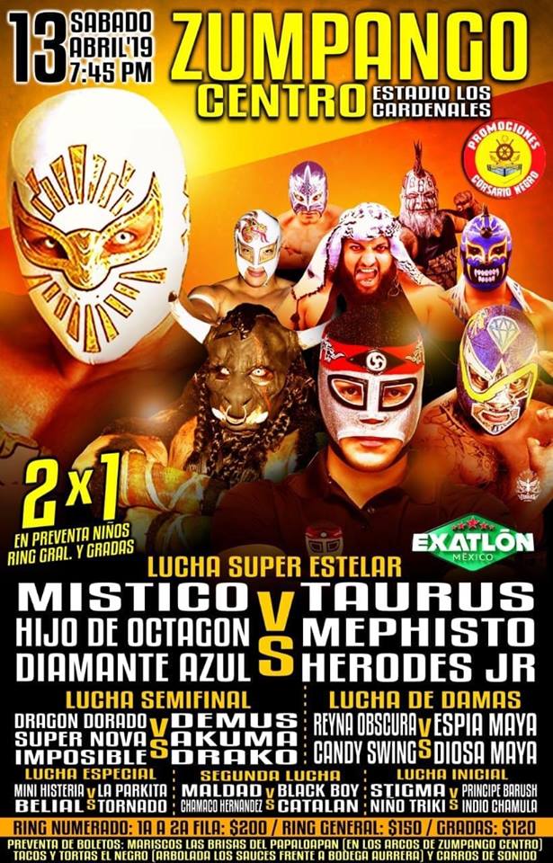 Carteleras de lucha libre del 10 al 16 de abril