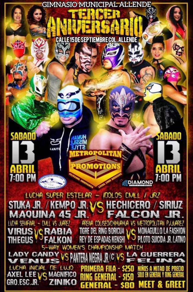 Carteleras de lucha libre del 10 al 16 de abril