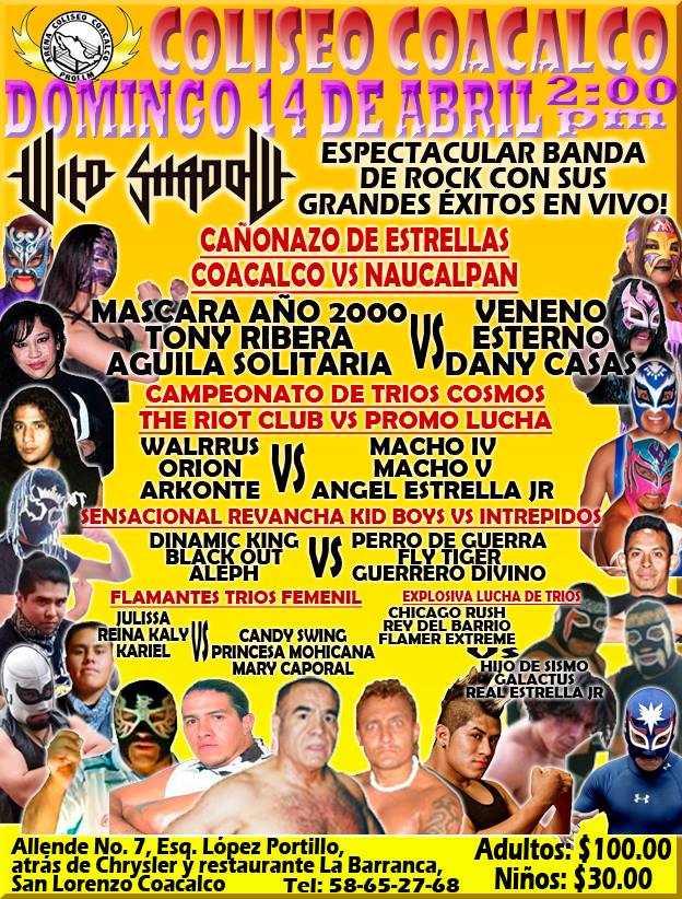 Carteleras de lucha libre del 10 al 16 de abril