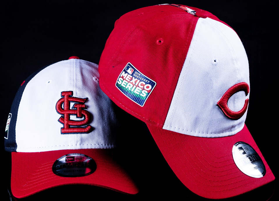 Colección New Era de gorras y ropa de la MLB Mexico Series, Reds vs Cardinals. Foto: New Era