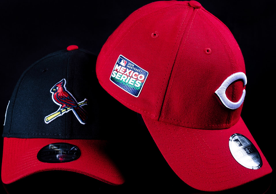 Colección New Era de gorras y ropa de la MLB Mexico Series, Reds vs Cardinals. Foto: New Era