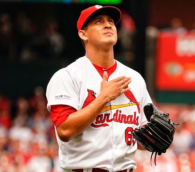 Giovanny Gallegos con los St Louis Cardinals. Foto: Cardinals