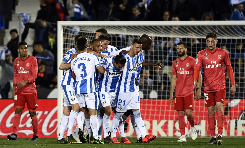 Los jugadores del Leganés celebran el 1-0 parcial. (Foto: AFP)
