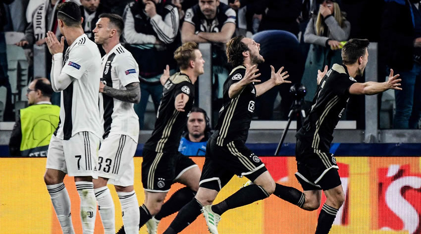 El Ajax dio la campanada al derrotar a domicilio a la Juventus y Cristiano. Foto: AFP
