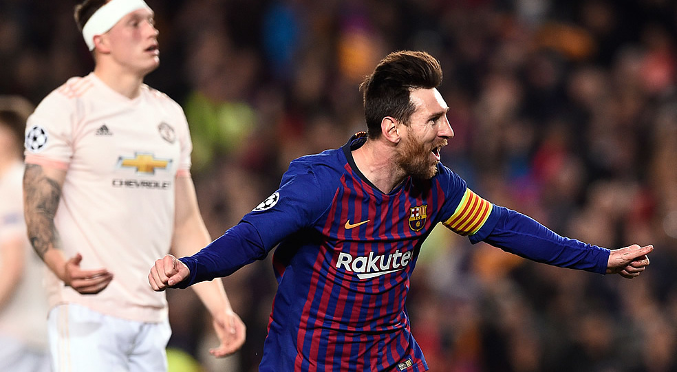 Lionel Messi anotó doblete ante el United. (Foto: AFP)