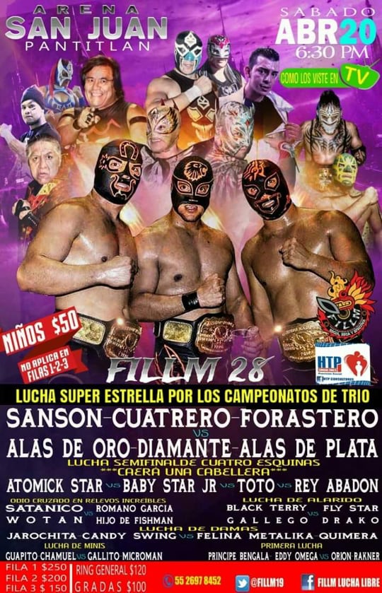 Carteleras de lucha libre del 18 al 23 de abril de 2019