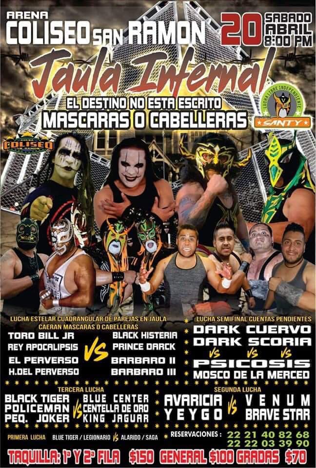 Carteleras de lucha libre del 18 al 23 de abril de 2019