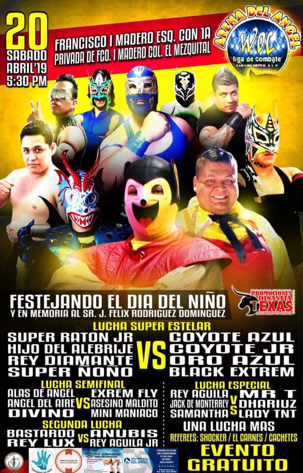 Carteleras de lucha libre del 18 al 23 de abril de 2019