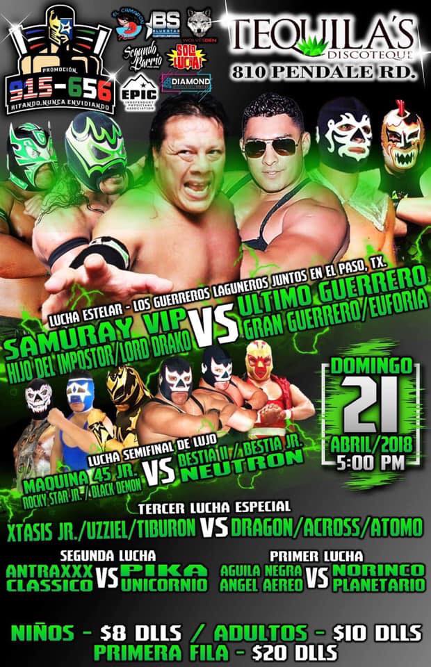 Carteleras de lucha libre del 18 al 23 de abril de 2019
