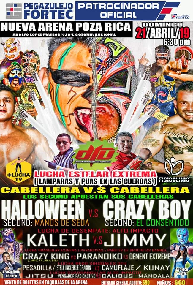 Carteleras de lucha libre del 18 al 23 de abril de 2019