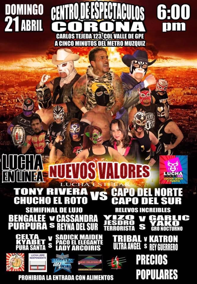 Carteleras de lucha libre del 18 al 23 de abril de 2019