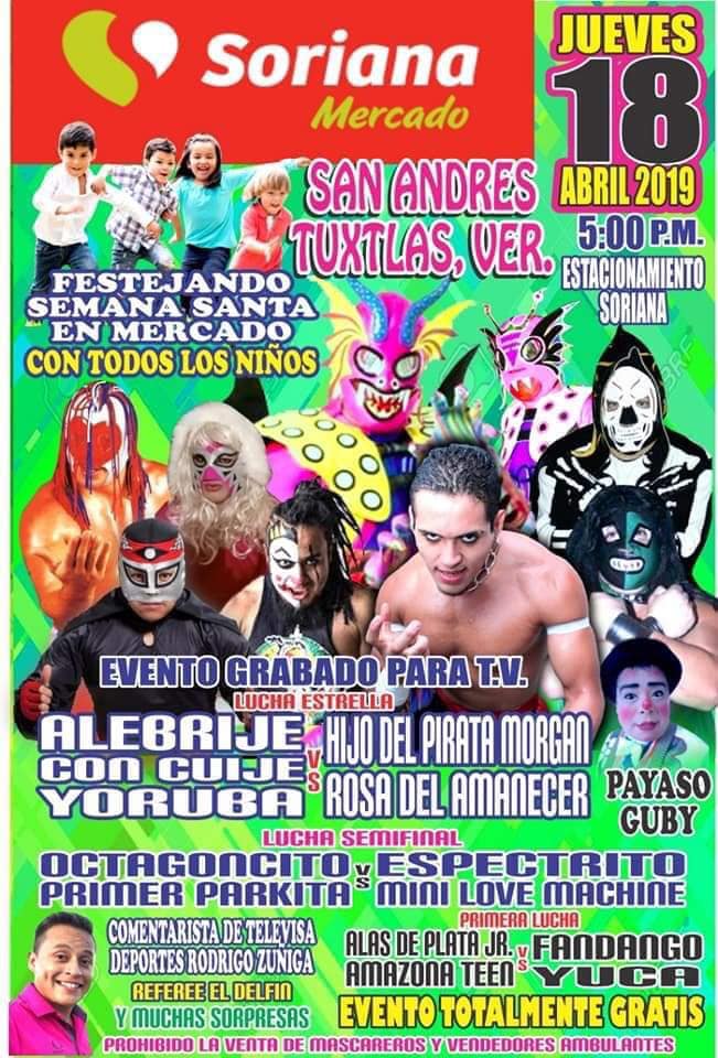 Carteleras de lucha libre del 18 al 23 de abril de 2019