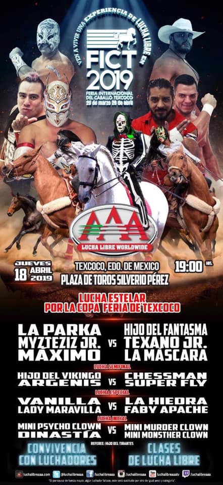Carteleras de lucha libre del 18 al 23 de abril de 2019
