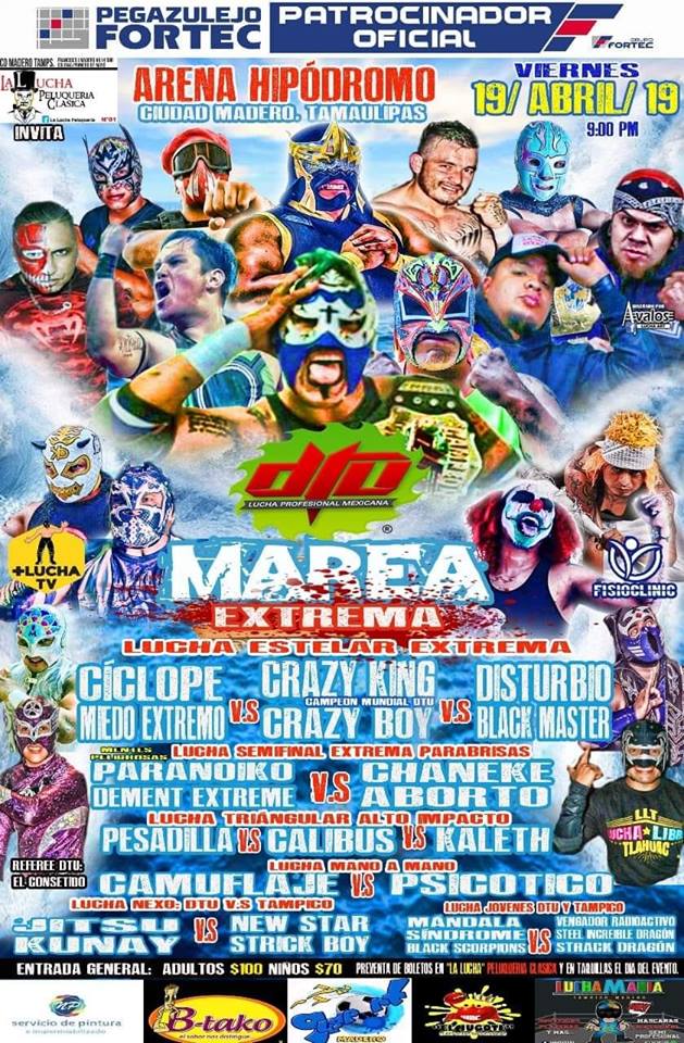 Carteleras de lucha libre del 18 al 23 de abril de 2019