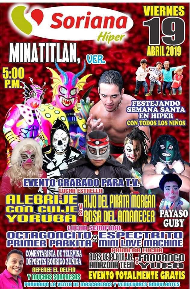 Carteleras de lucha libre del 18 al 23 de abril de 2019