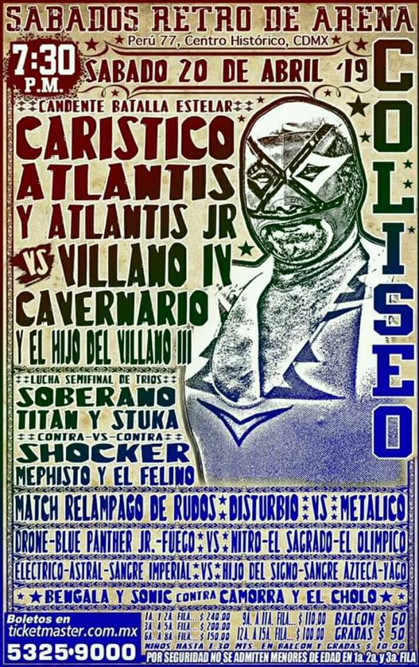 Carteleras de lucha libre del 18 al 23 de abril de 2019