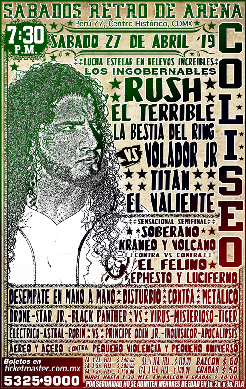 Carteleras de lucha libre del 25 al 30 de abril
