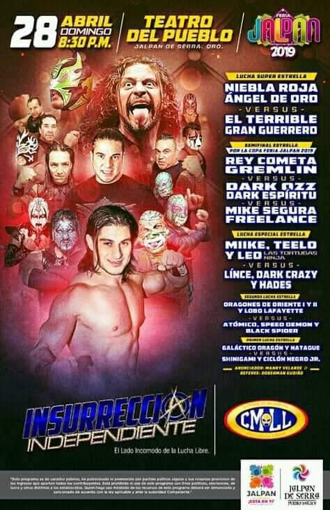 Carteleras de lucha libre del 25 al 30 de abril