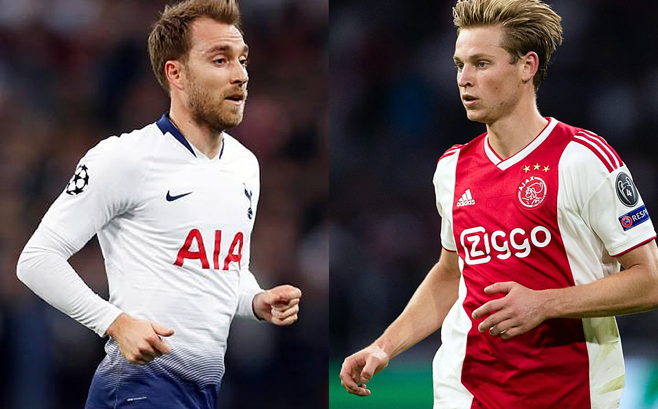 Christian Eriksen y Frenkie de Jong (Getty)