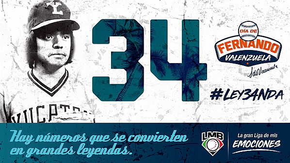 La Liga Mexicana de Beisbol retirará el #34 de Fernando Valenzuela