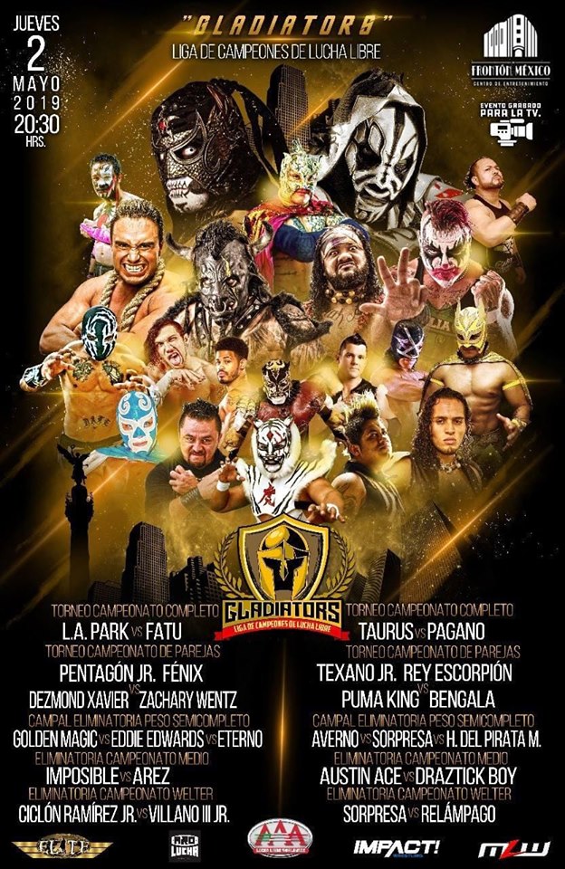 Los eventos de lucha libre que se realizarán del 2 al 8 de mayo.