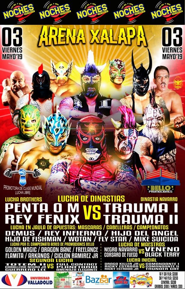 Los eventos de lucha libre que se realizarán del 2 al 8 de mayo.