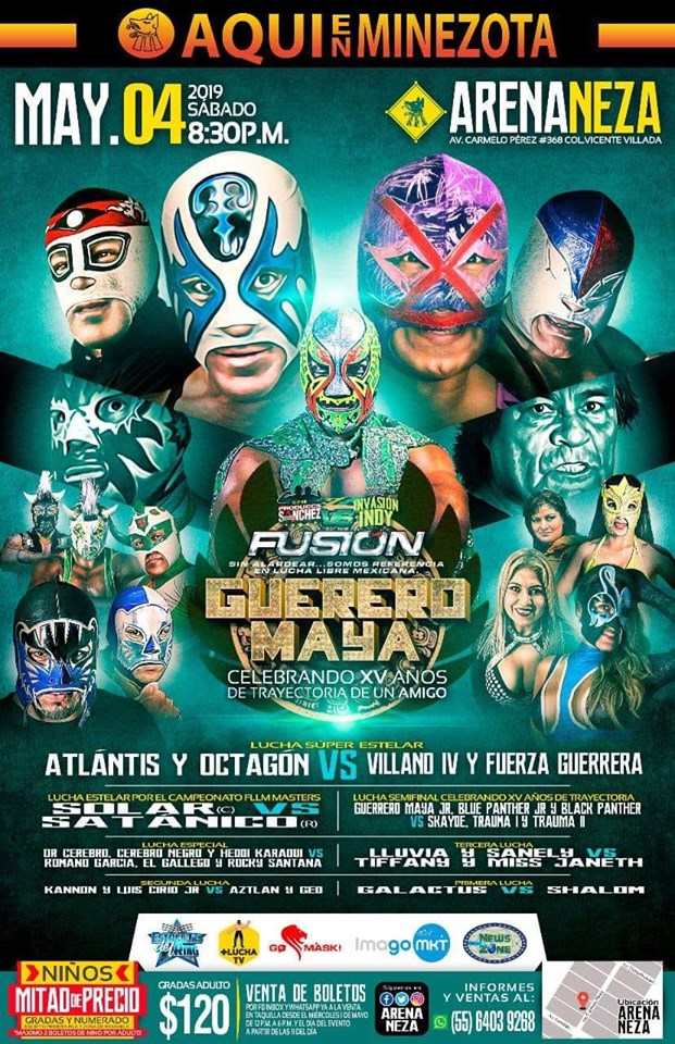 Los eventos de lucha libre que se realizarán del 2 al 8 de mayo.