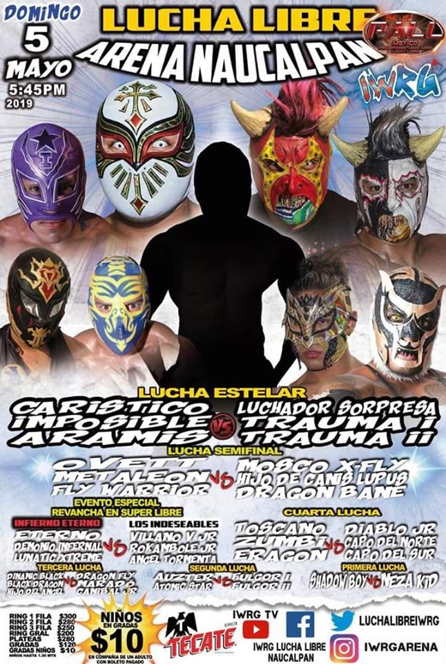 Los eventos de lucha libre que se realizarán del 2 al 8 de mayo.
