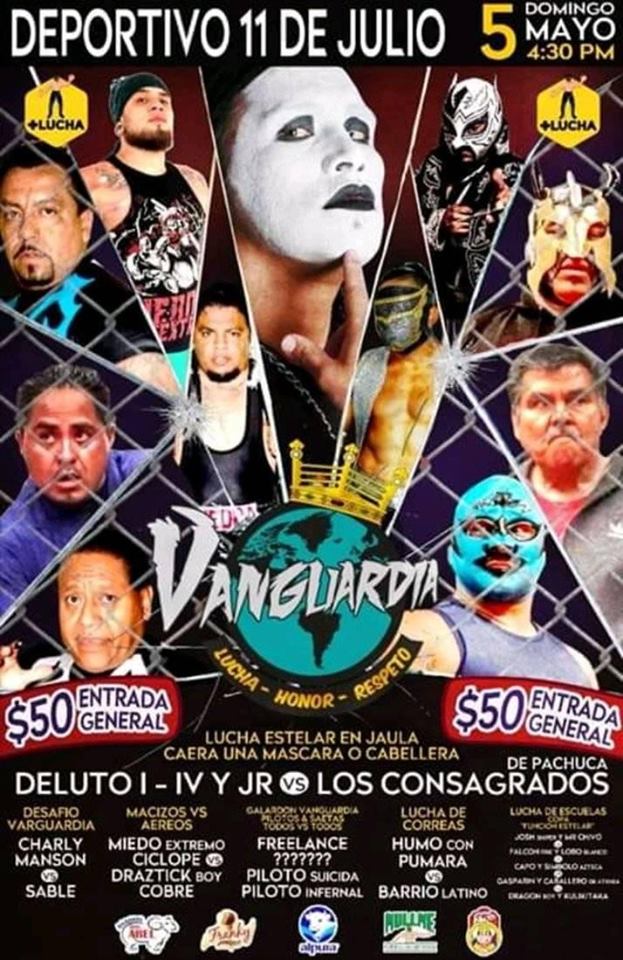 Los eventos de lucha libre que se realizarán del 2 al 8 de mayo.