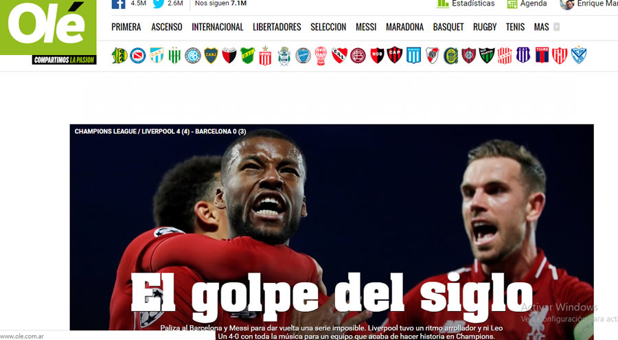 La prensa sobre el Liverpool-Barcelona